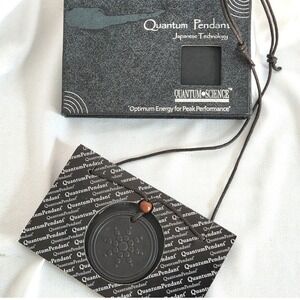 Quantum Science Scalar Energy Pendant Japanese Technology Black Lava Stone Boxed